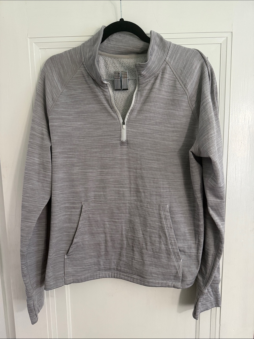 Gray Quarter-Zip Sweater Pullover